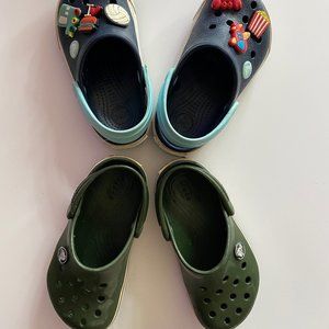Crocs - 2 Pair Bundle w/Charms - Kids Size 8-9